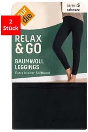 Nur Die Leggings aus Baumwolle (2-tlg) schwarz 38/40 = S