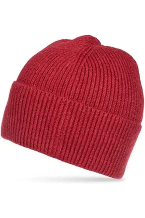CASPAR Beanie MU221 Unisex Beanie Fischermütze mit Rippenstrick Muster mit breitem, lässigem Umschlag für einen guten Halt beim Tragen rot