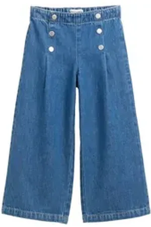 TOM TAILOR Weite Jeans Wide Leg Jeans mit Knopf-Details blau 110