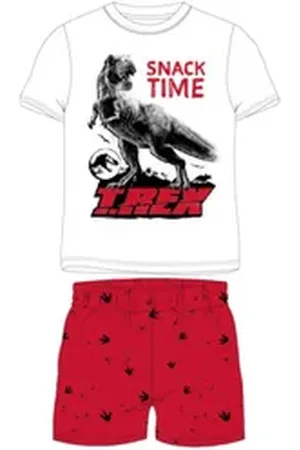 Jurassic World Pyjama Kurzer Pyjama für Jungen ""Snack Time" (Set, 2 tlg) rot 128