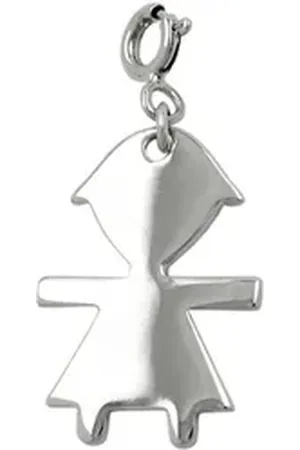 GALLAY Charm-Einhänger 20x14mm Charm Mädchen glänzend rhodiniert Silber 925 silberfarben