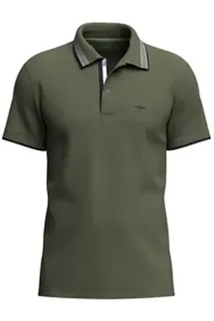 Fynch-Hatton Poloshirt Polo, contrast tipping dusty olive XL