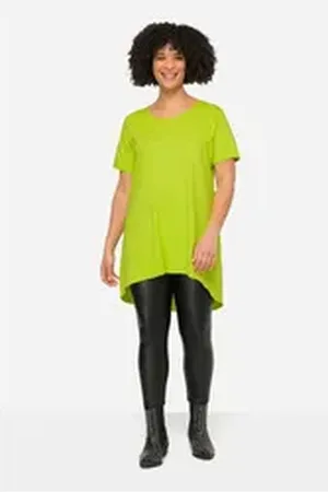 Angel of Style Angel of Style T-Shirt Longshirt Rundhals Halbarm gerundeter Saum grün 50