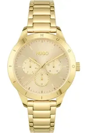 HUGO BOSS Multifunktionsuhr #FRIEND 1540091, Quarzuhr, Armbanduhr, Damenuhr, Datum, Edelstahlarmband goldfarben