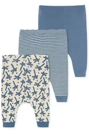 Schiesser Pyjamahose Natural Love (3-tlg) schlaf-hose pyjama schlafmode blau|bunt 92