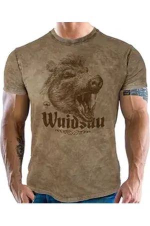 LOBO NEGRO Trachtenshirt Wuidsau im lässigen Lederhosen Look vorgewaschen, läuft nicht mehr ein. 3XL