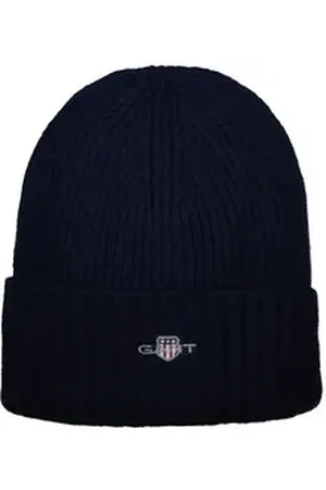 GANT Beanie Unisex Mütze Wolle SHIELD WOOL BEANIE blau