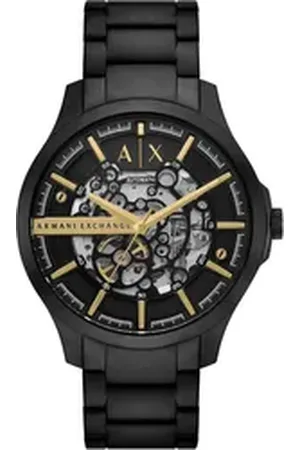 Giorgio Armani ARMANI EXCHANGE Automatikuhr AX2463, Armbanduhr,Herrenuhr,Edelstahl,mechanisch,skelettiertes Zifferblatt schwarz