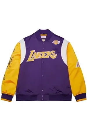 Mitchell & Ness Collegejacke Heavyweight Satin Jacket NBA Los Angeles Lakers lila M