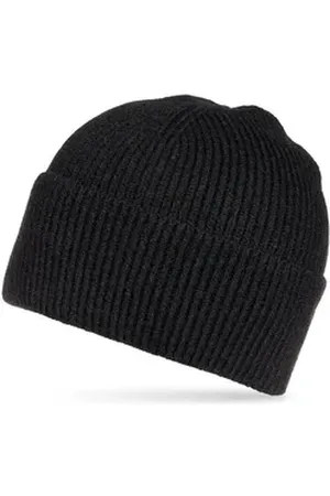 CASPAR Beanie MU221 Unisex Beanie Fischermütze mit Rippenstrick Muster mit breitem, lässigem Umschlag für einen guten Halt beim Tragen schwarz