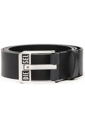 Diesel Ledergürtel Herren Gürtel Leder BLUESTAR II schwarz|silberfarben 85 cm