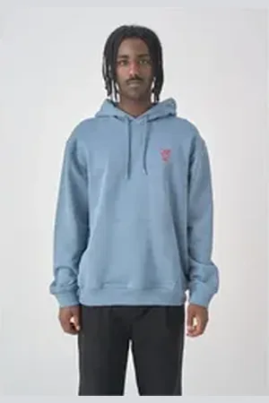 Cleptomanicx Kapuzensweatshirt Sketch Gull mit toller Stickerei auf der Brust blau S