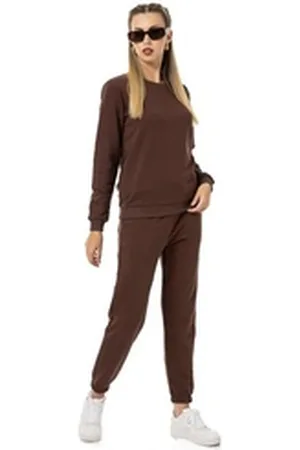 Redbridge Jogginganzug Sweatshirt mit Sweatpant Premium Basic (2-tlg), Premium Qualität braun XXL
