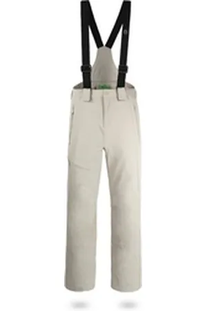 Normani Thermohose Herren Winter-Softshellhose mit Hosenträgern Outdoorhose Skihose gefütterte Funktionshose - abnehmbare Hosenträger beige|grau XXL