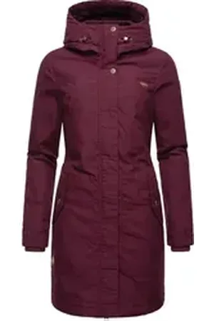 Ragwear Wintermantel Jannisa stylischer Damen Winterparka mit Kapuze rot XS (34)
