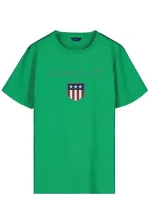 GANT T-Shirt Jungen T-Shirt 1er Pack Baumwolle Shield Logo (Packung, 1er Pack) grün 170