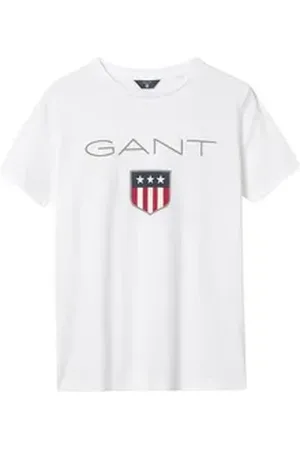 GANT T-Shirt Jungen T-Shirt 1er Pack Baumwolle Shield Logo (Packung, 1er Pack) weiß 170