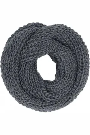 CASPAR Loop SC242 klassischer Damen Grobstrick Loop Schlauchschal grau