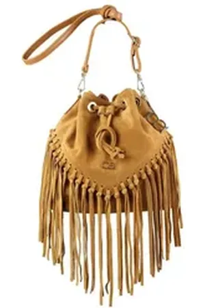 Alessandro Schultertasche Cowgirl, aus Wildleder mit Fransen braun