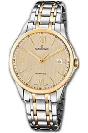 Candino Quarzuhr Elegance Edelstahl Herren Uhr, (Analoguhr), Herrenuhr mit Edelstahlarmband, rundes Gehäuse, groß (ca. 41mm), Elega silberfarben