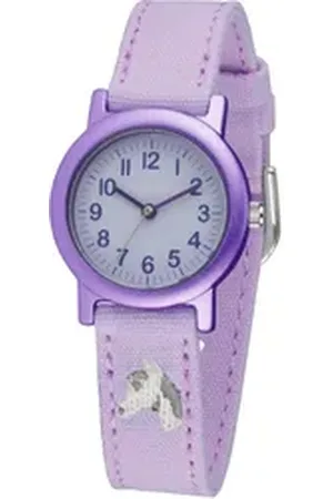 JACQUES FAREL Quarzuhr ORG 8820, Pferdeuhr, Armbanduhr, Kinderuhr, Mädchenuhr, Pferde, ideal auch als Geschenk lila