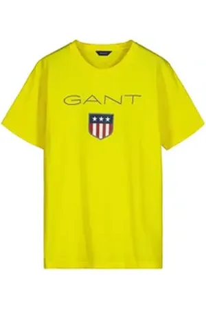 GANT T-Shirt Jungen T-Shirt 1er Pack Baumwolle Shield Logo (Packung, 1er Pack) gelb 170