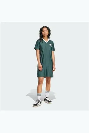 adidas Originals Minikleid ADICOLOR 3-STREIFEN PINSTRIPE KLEID grün S