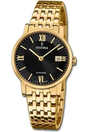 Festina Quarzuhr Damenuhr Swiss Made Armbanduhr, (Analoguhr), Damenuhr Edelstahlarmband gold, rund, klein (ca. 29mm) goldfarben