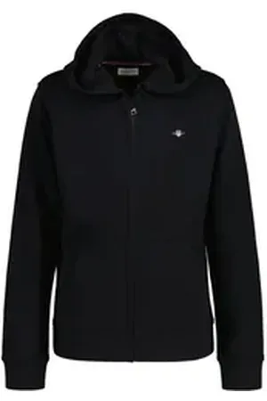 GANT Sweatshirt Unisex Sweatjacke Baumwolle Shield Full Zip Hoodie schwarz 134/140