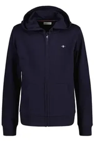 GANT Sweatshirt Unisex Sweatjacke Baumwolle Shield Full Zip Hoodie blau 146/152