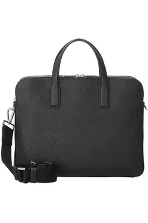 HUGO BOSS Aktentasche Crosstown - Aktentasche Leder 38.5 cm (black) schwarz