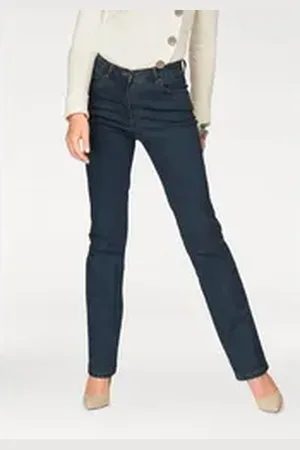 ARIZONA Gerade Jeans Annett bequeme Passform, 5-Pocket-Style, hohe Taille blau 17