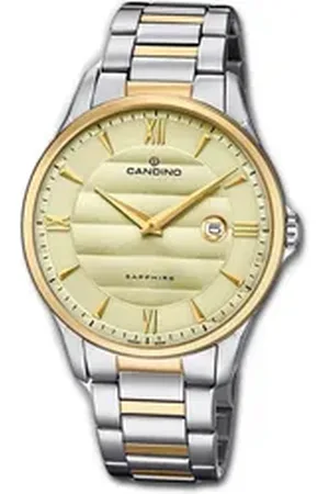 Candino Quarzuhr Classic Edelstahl Herren Uhr, (Analoguhr), Herrenuhr mit Edelstahlarmband, rundes Gehäuse, groß (ca. 41mm), Elega silberfarben