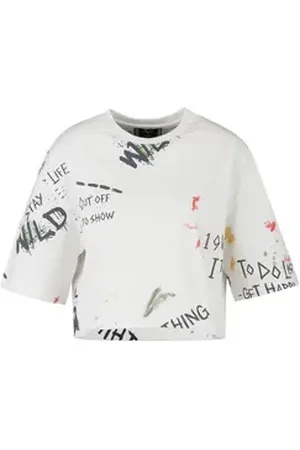 19V69 Italia T-Shirt BABY GRAFFITI Oversice Cropped - mit Printmotiv goldfarben XL