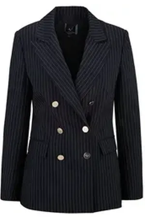 19V69 Italia Sommerjacke AMANDA STRIPE mit Nadelstreifen und Doppelreiher-Design, klassischer Schnitt blau L