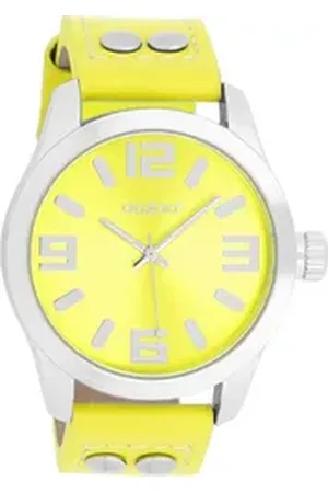 Oozoo Quarzuhr Damen Armbanduhr JR Analog Metall, (Analoguhr), Damenuhr rund, groß (ca. 40mm) Metallarmband, Casual-Style gelb