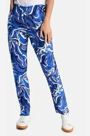 Bicalla Culotte Stretch-Hose mit Ornament-Print in Blau/Weiß (1-tlg) L