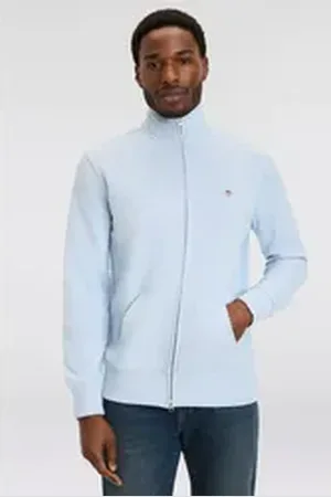GANT Sweatjacke REG SHIELD FULL ZIP SWEAT mit Logostickerei auf der Brust blau 5XL
