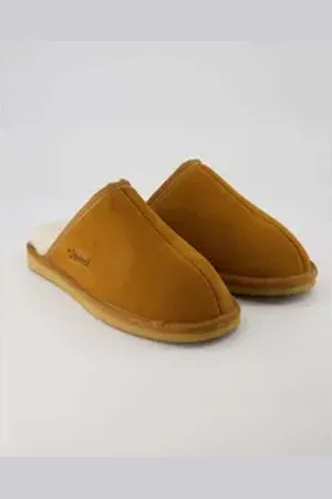 Fellhof Pantoffel Komfort Da. Plüsch Hausschuhe blau|braun 39 EU
