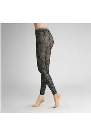 Hudson Strickstrumpfleggings Floral 40 DEN (1 St) Leggings mit floralem Muster schwarz 40-42