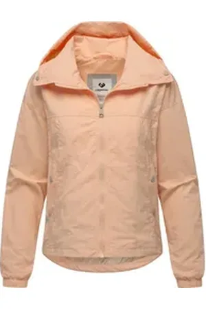 Ragwear Outdoorjacke Cerys kurze Damen Übergangsjacke mit verstaubarer Kapuze rosa L (40)