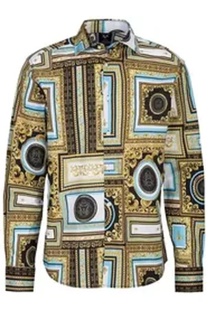 19V69 Italia Langarmhemd RICKY BAROQUE mit auffälligem Barockmuster, modischer Eyecatcher bunt 3XL