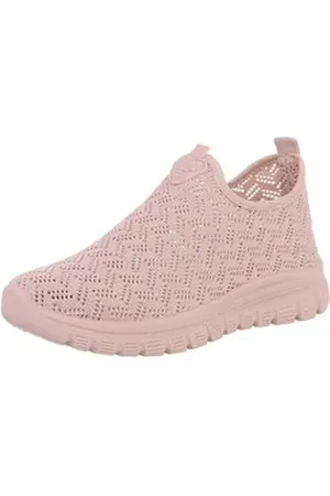 Ital-Design Damen Low-Top Freizeit Slipper (88843499) Keilabsatz/Wedge Sneakers Low in Altrosa rosa 37 EU