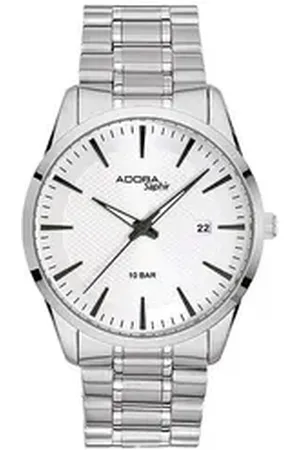 Adora Quarzuhr Herrenuhr Edelstahl 10 bar wasserdicht mit Saphirglas silberfarben