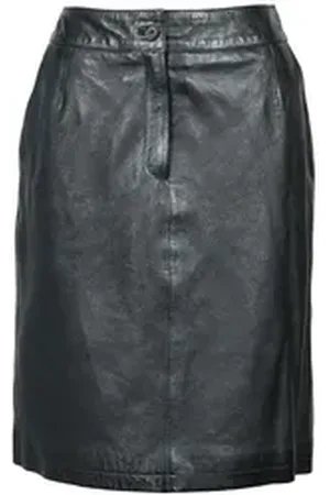 Freaky Nation Lederrock Midi Twiggy-FN Bleistiftrock Drapiert/gerafft Knielang schwarz XS