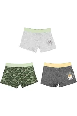 UNITED LABELS Star Wars Boxershorts für Jungen Unterhose Unterwäsche Grau/Grün (3er Pack) bunt 110/116