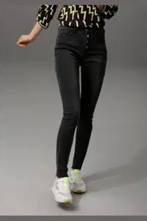Aniston Skinny-fit-Jeans regular waist schwarz 42
