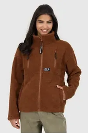 alife kickin Sweatjacke KaluaAK G Teddyplüsch-Sweatjacke Damen CS braun 42