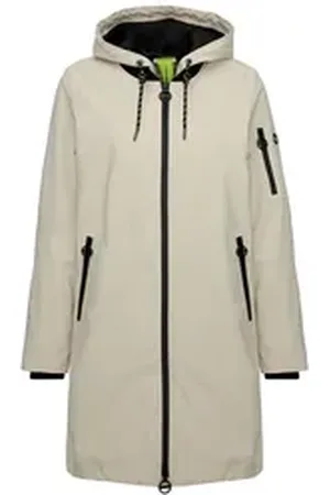 Manisa Regenjacke mit abnehmbarer Kapuze beige 46