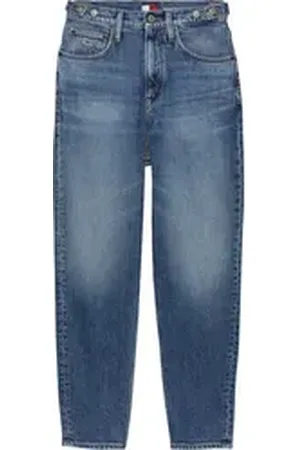 Tommy Hilfiger Mom-Jeans High waist - Mom-Jeans Tapered mit Logo-Stickereien, in knöchelfreier Länge blau 29